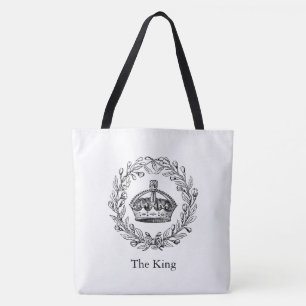 Bolsa Tote Vintage com a Coroa do Rei e Laurel Wreath