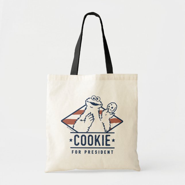 Bolsa Tote Vintage Cookie Monster para Presidente (Frente)