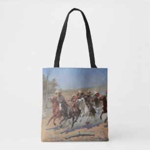 Bolsa Tote Vintage Cowboys, A Dash For Timber por Remington