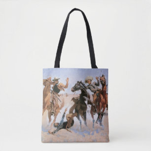 Bolsa Tote Vintage Cowboys, ajudando um camarada por Remingto