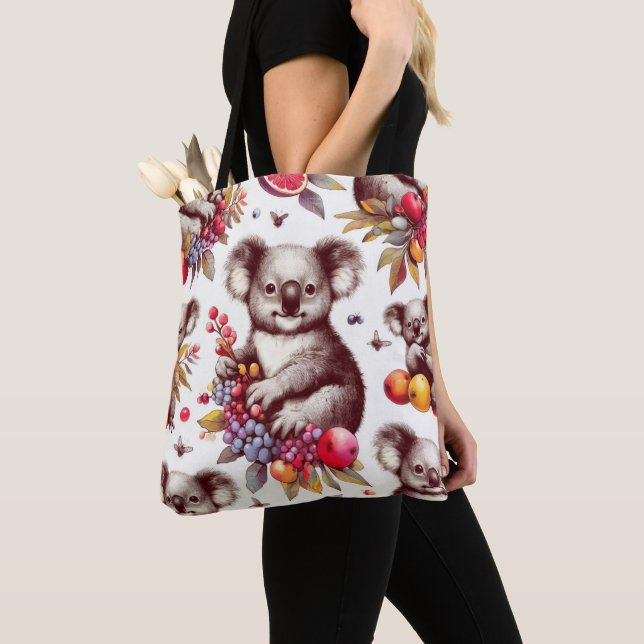 Bolsa Tote Vintage Cute Koala Painting Sem Fios (Close Up)