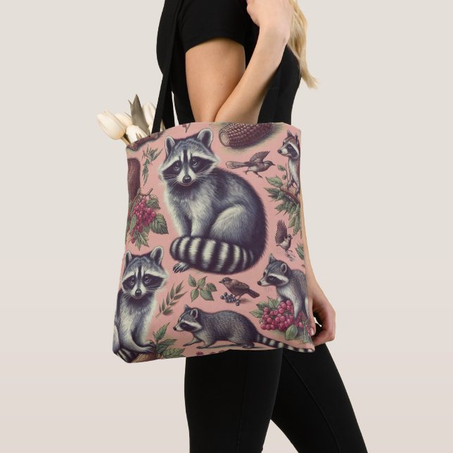 Bolsa Tote Vintage Cute Racoon (Close Up)