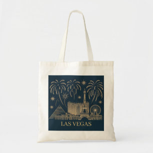 Bolsa Tote Vintage da Linha Dourada do Skyline em Las Vegas