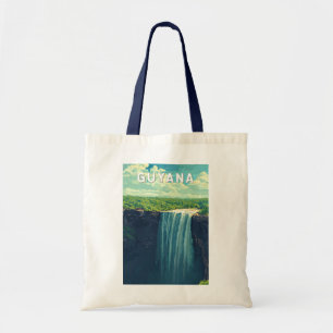 Bolsa Tote Vintage da Viagem de Ilustração da Guiana