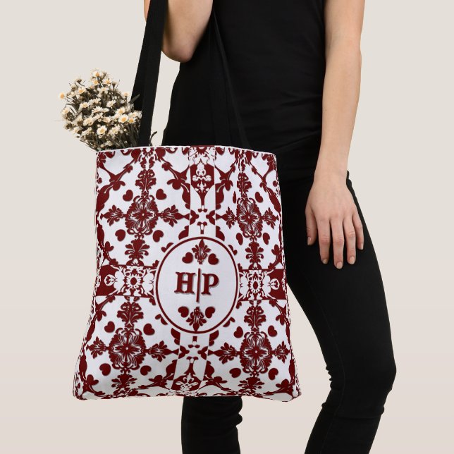 Bolsa Tote Vintage Damask Monograma (Close Up)