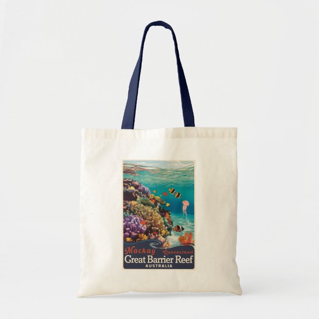 Bolsa Tote Vintage de Viagem de barreira de recife do Excelen (Frente)