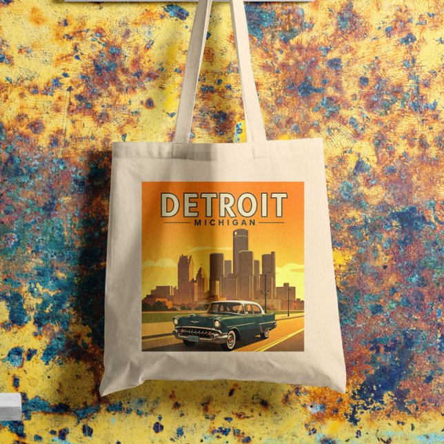 Bolsa Tote Vintage Detroit Michigan (Criador carregado)