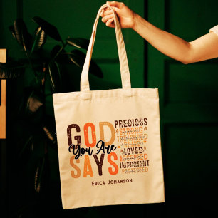 Bolsa Tote Vintage Deus Diz Que Você É Texto Motivacional