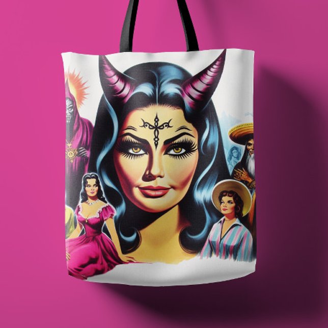 Bolsa Tote Vintage Devil Woman (Criador carregado)