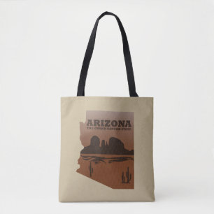 Bolsa Tote vintage do mapa de estado de arizona