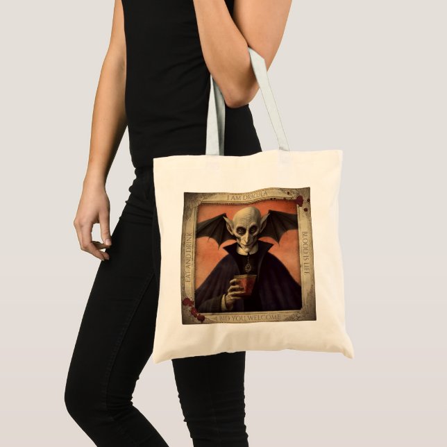 Bolsa Tote Vintage Dracula Viciosa Vampiro Halloween Spooky (Frente (produto))