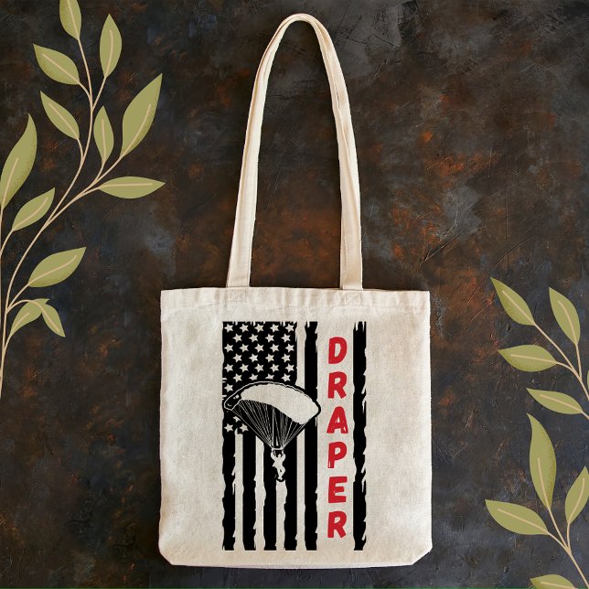 Bolsa Tote Vintage Draper Paragliding Skydiving Parachuting (Criador carregado)
