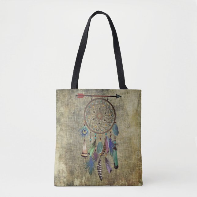 Bolsa Tote Vintage Dreamcatcher II | Estilo de Boho (Frente)
