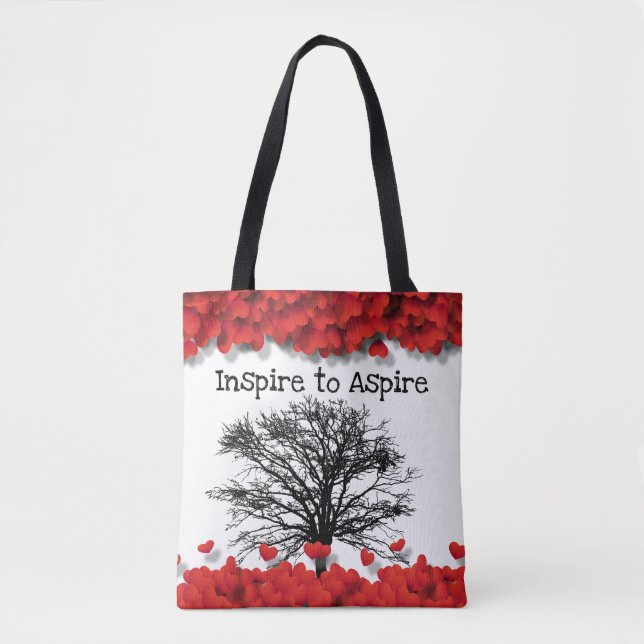 Bolsa Tote Vintage Elegant Tree Glamorous Hearts (Frente)