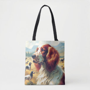 Bolsa Tote Vintage English Setter Oil Painting