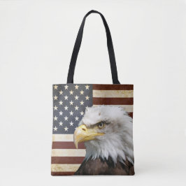 Bolsa Tote Vintage EUA Flag com o American Eagle Favor