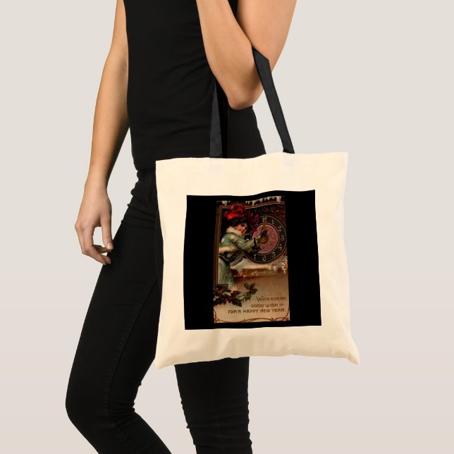 Bolsa Tote Vintage Feliz ano novo Tote Bag (Frente (produto))