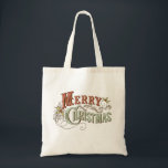 Bolsa Tote Vintage Felry Christmas<br><div class="desc">Deseje a todos que conheçam o "Feliz Natal" com esta bela design de tipografia vintage</div>