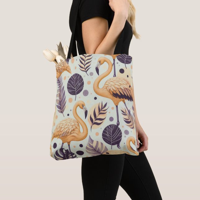 Bolsa Tote Vintage Flamingo Seamless (Close Up)