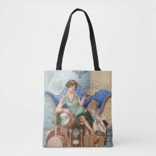 Bolsa Tote Vintage Flapper Girl em Paris