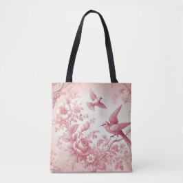 Bolsa Tote Vintage, flor rosa de torre