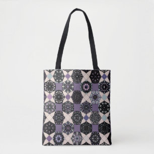 Bolsa Tote Vintage Floral Mandala: Colorida sem Seiva