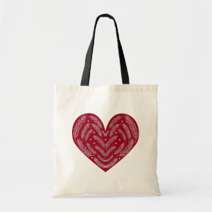 Bolsa Tote Vintage Floral Red Heart Love