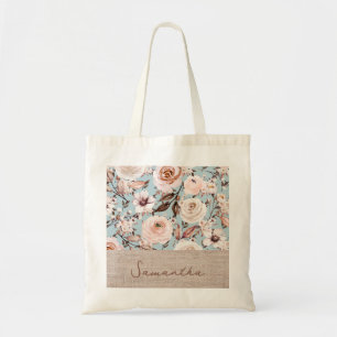 Bolsa Tote Vintage Floral Watercolor Personalizado