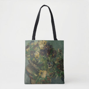 Bolsa Tote Vintage Flowers Van Gogh Basket of Pansies