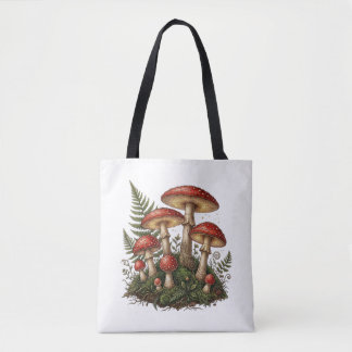 Bolsa Tote Vintage Fly Agaric Mushroom Illustration