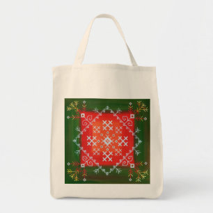 Bolsa Tote Vintage Folk art, letão, com símbolos de pintura
