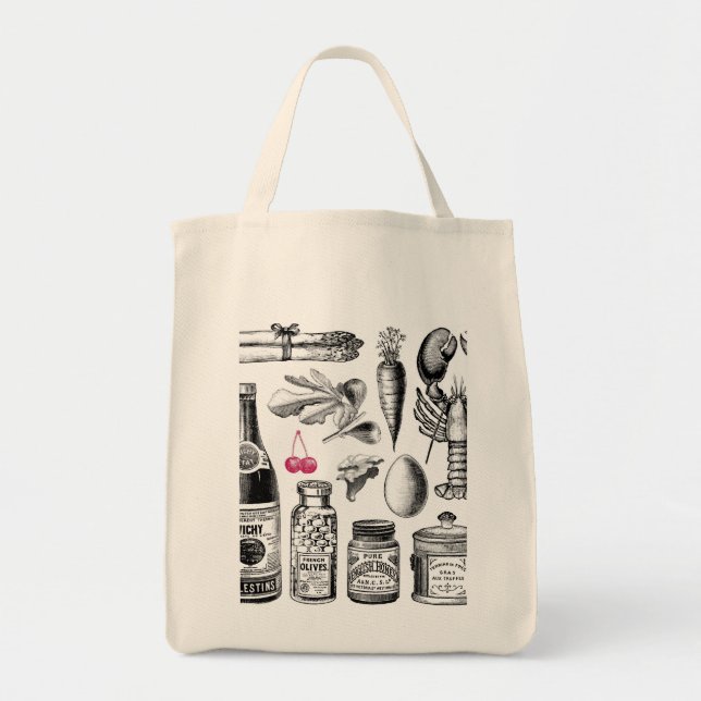 Bolsa Tote Vintage Foodie (Frente)