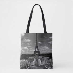 Bolsa Tote Vintage França Paris Fontains Torre Eiffel