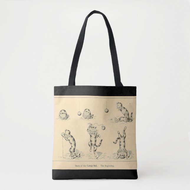 Bolsa Tote Vintage Funny Catnip Cat (Frente)