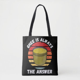 Bolsa Tote Vintage Ghee É Sempre A Resposta Da Comida Retroat
