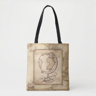 Bolsa Tote Vintage Globe. Presente do professor de Geografia
