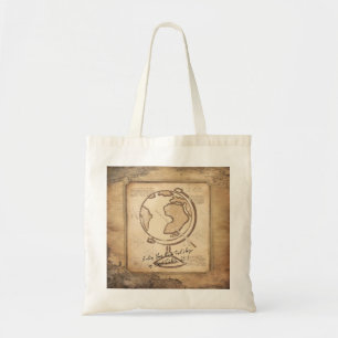 Bolsa Tote Vintage Globe. Presente do professor de Geografia