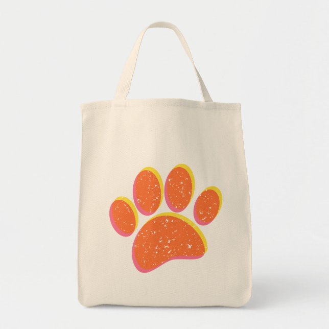 Bolsa Tote Vintage Grainy Dog Pawprint (Frente)