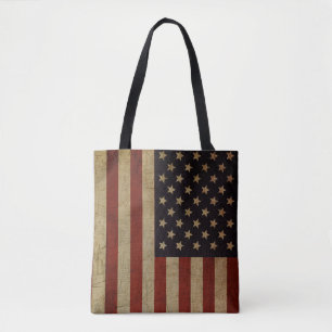 Bolsa Tote Vintage Grunge American Flag