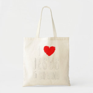 Bolsa Tote Vintage Grunge I Love JESUS E SINGING, Christian