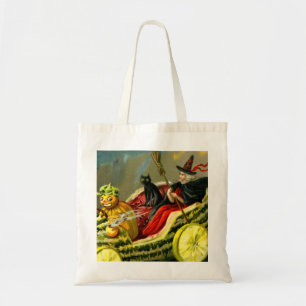Bolsa Tote Vintage Halloween Black Cat and Witness