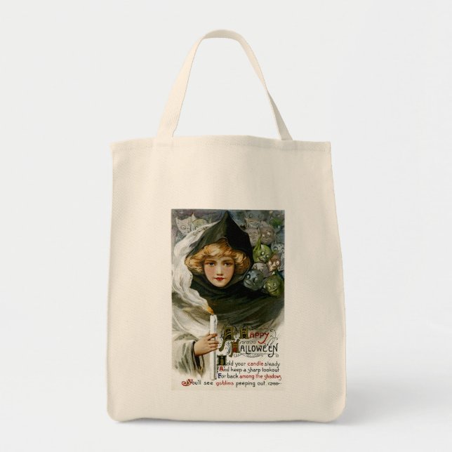 Bolsa Tote Vintage Halloween Girl (Frente)