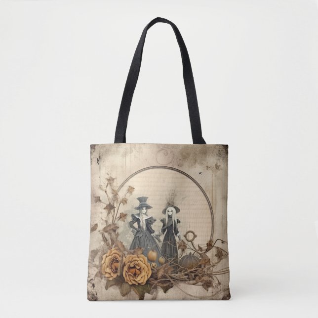 Bolsa Tote Vintage Halloween Witchcraft (12) (Frente)