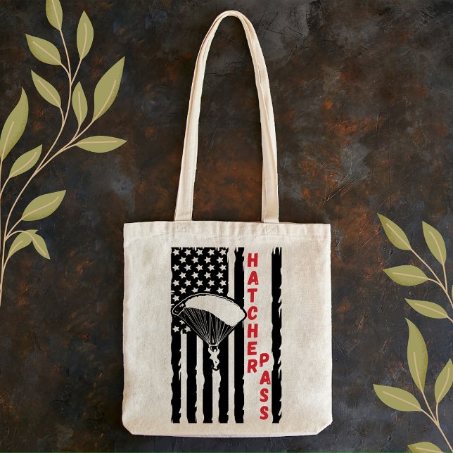 Bolsa Tote Vintage Hatcher Pass Paragliding Skydiving (Criador carregado)