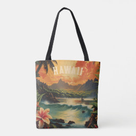 Bolsa Tote Vintage Hawaii Tropical Beach Viagem