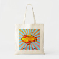 Vintage Impressão Blimp Ballon Sunny Sky