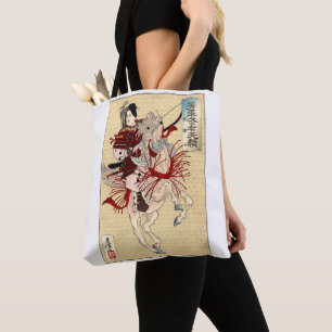 Bolsa Tote Vintage Japonês Ukiyo-e Art A guerreira feminina