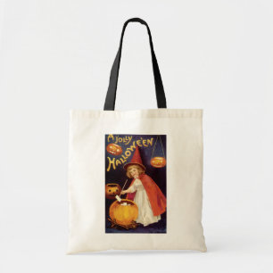 Bolsa Tote Vintage Jolly Halloween Bruxa por Ellen Clapsaddle