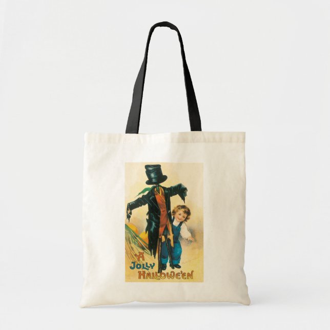 Bolsa Tote Vintage Jolly Halloween Espantalho Ellen Clapsaddl (Frente)