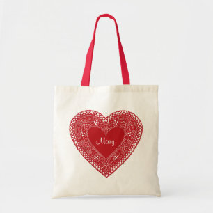 Bolsa Tote Vintage Lace Heart